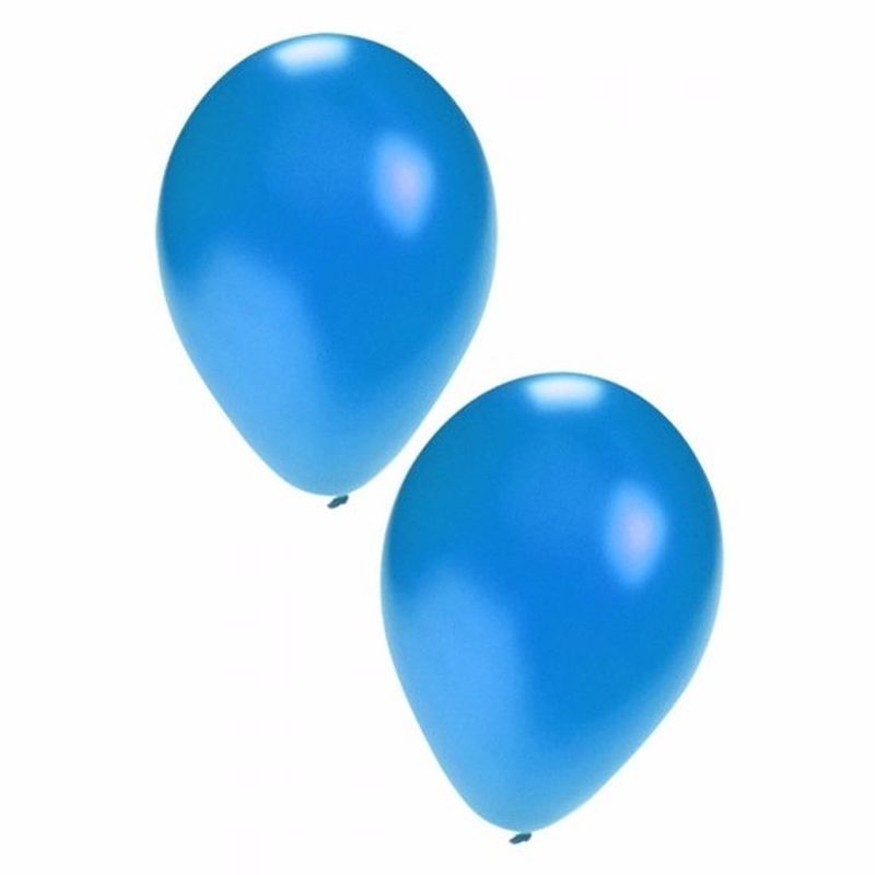 Foto van 10 stuks metallic blauwe ballonnen 36 cm - ballonnen