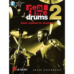 Foto van De haske real time drums 2 (nl) basic method for drumset met online audio