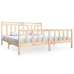 Foto van The living store bedframe - grenenhout - 205.5 x 206 x 100 cm - 200 x 200 cm - onbehandeld