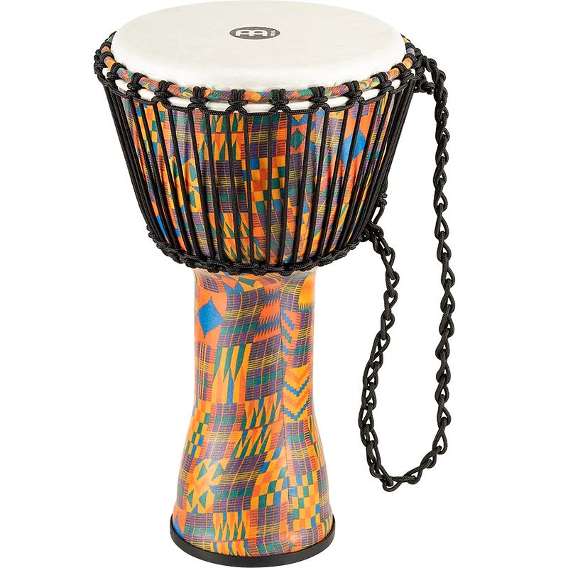 Foto van Meinl padj2-m-f rope tuned travel series kenyan quilt 10 inch djembe