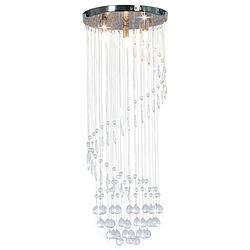 Foto van Vidaxl plafondlamp met kristallen kralen spiraal g9 zilverkleurig