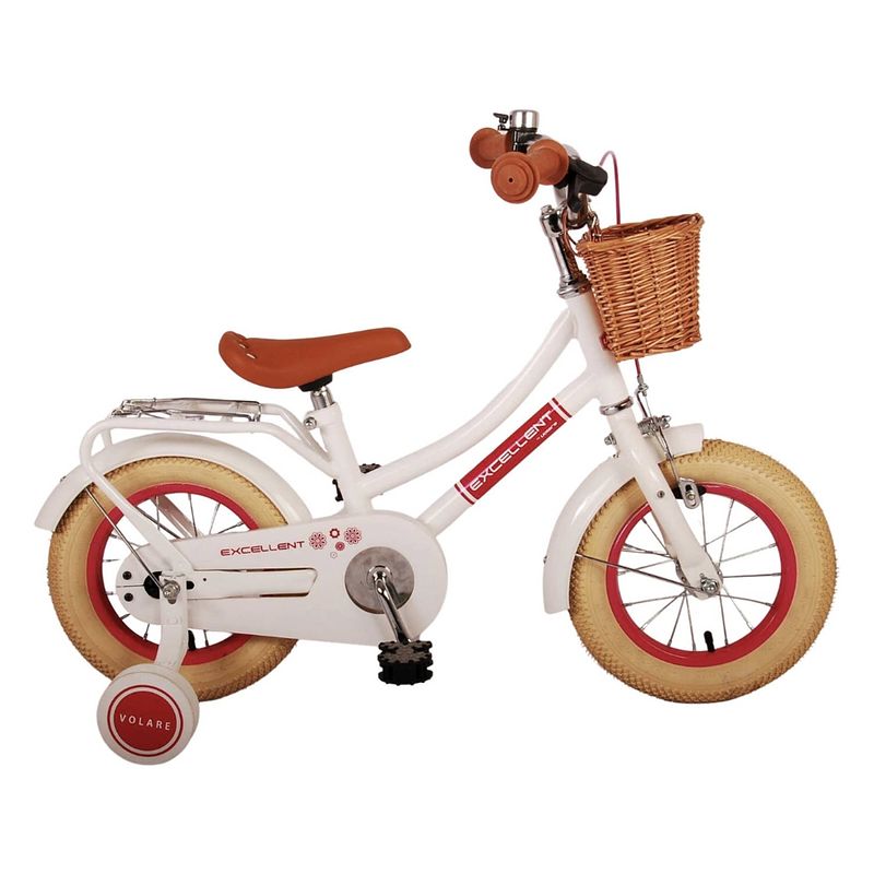 Foto van Volare excellent kinderfiets - meisjes - 12 inch - wit - 95% afgemonteerd