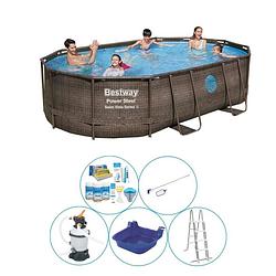 Foto van Bestway power steel swim vista ovaal 488x305x107 cm - 6-delig - zwembad set