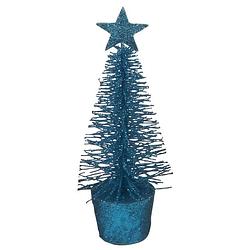 Foto van Glitter mini kerstboompje blauw