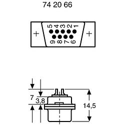 Foto van D-sub male connector 180 ° aantal polen: 15 soldeerkelk 1 stuk(s)