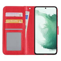 Foto van Basey samsung galaxy s22+ hoesje book case kunstleer cover hoes samsung galaxy s22+-rood