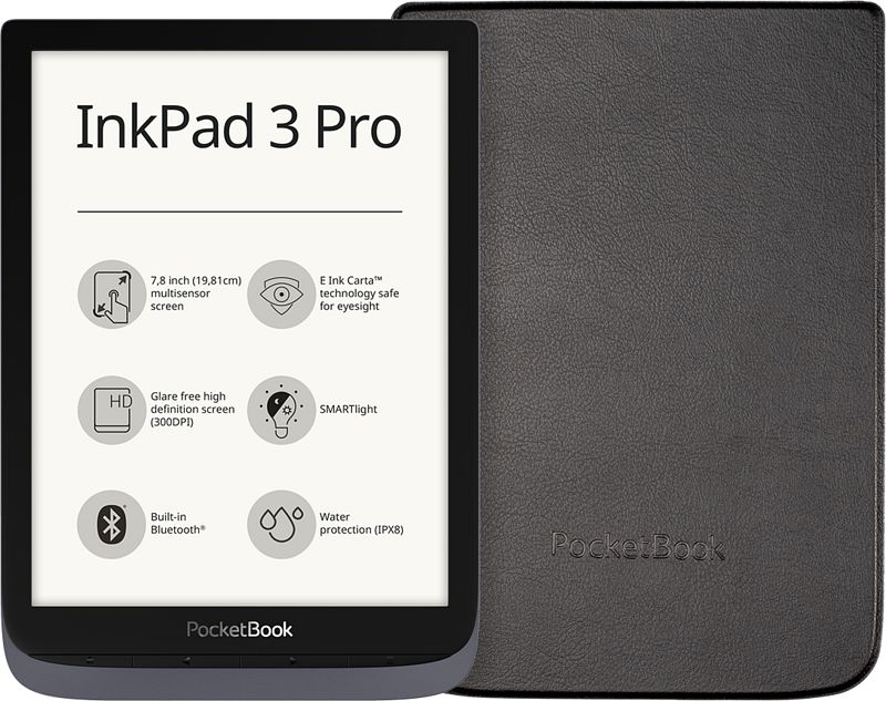 Foto van Pocketbook inkpad 3 pro zwart + pocketbook shell book case zwart
