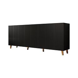 Foto van Meubella dressoir prime - zwart - 200 cm