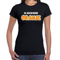 Foto van Zwart fan shirt / kleding holland ik juich voor oranje ek/ wk voor dames 2xl - feestshirts