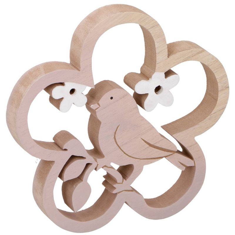 Foto van Arti casa decoratie-ornament vogel 23 cm hout blank