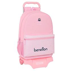 Foto van Schoolrugzak met wielen benetton vichy roze (30 x 46 x 14 cm)