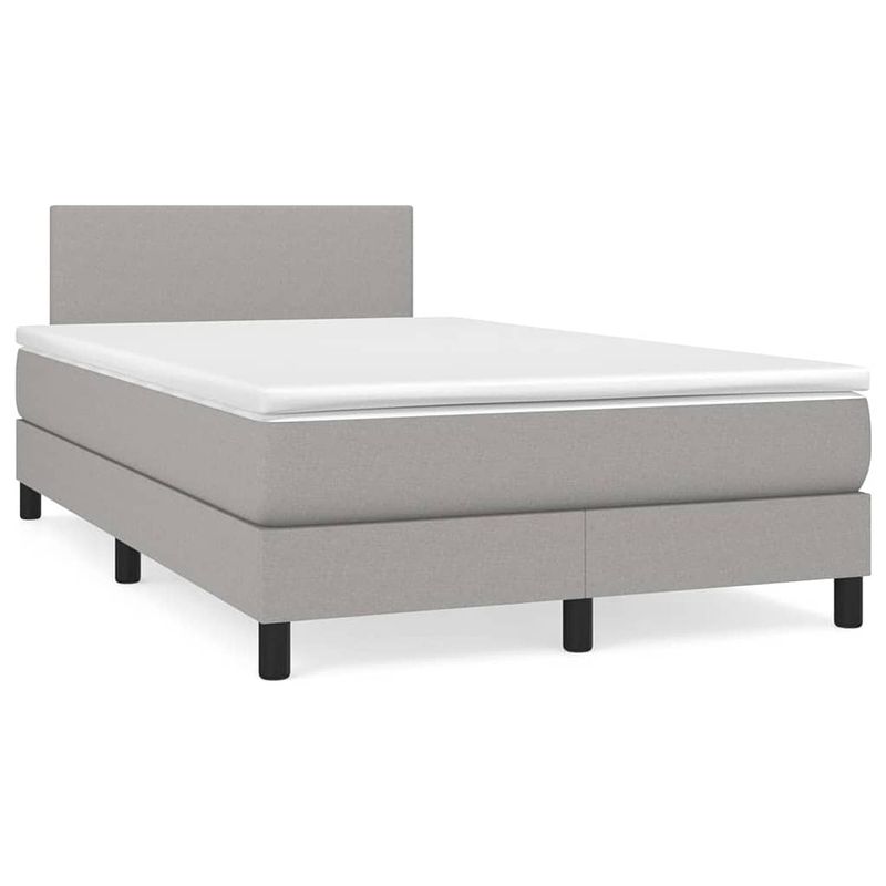 Foto van The living store boxspringbed - pocketvering - 120 x 200 cm - lichtgrijs