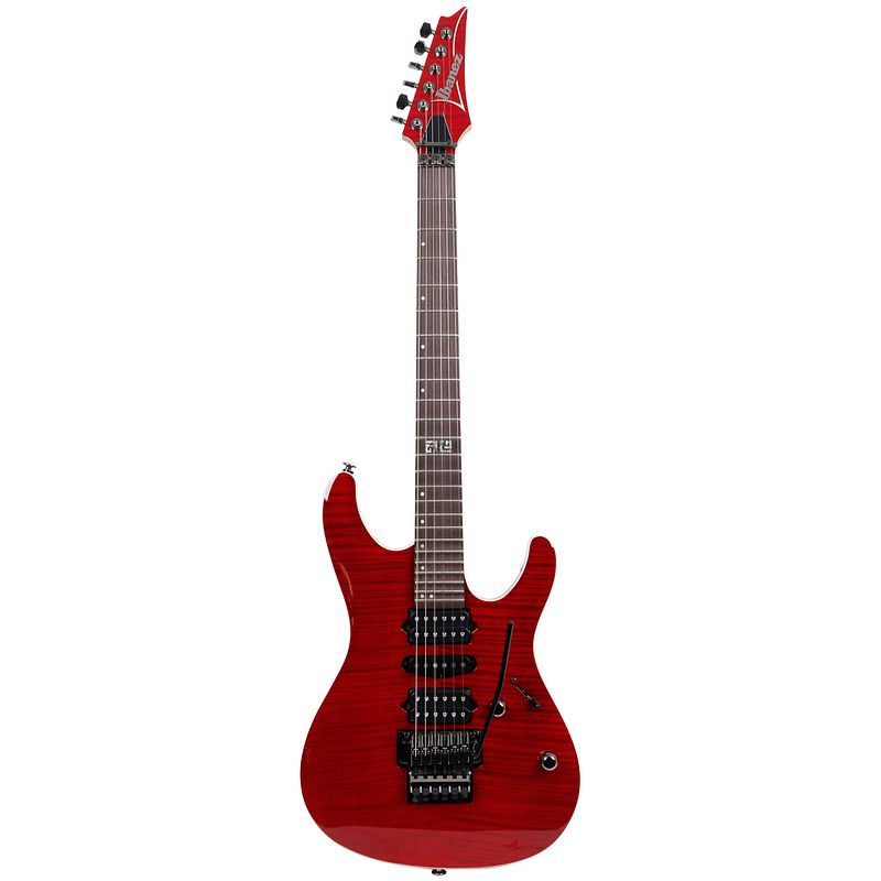 Foto van Ibanez kiko100-trr kiko loureiro signature transparent ruby red