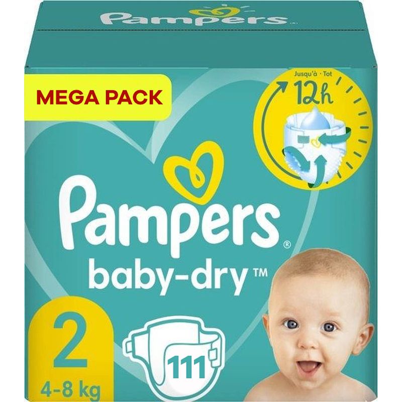 Foto van Pampers - baby dry - maat 2 - mega pack - 111 luiers