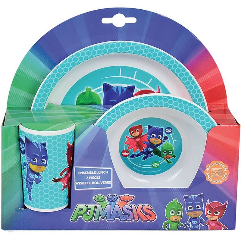 Foto van Disney eetsetje pj masks 3-delig blauw