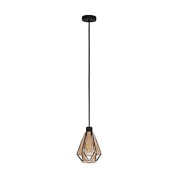 Foto van Eglo adwickle hanglamp - e27 - 17 cm - zwart/bruin