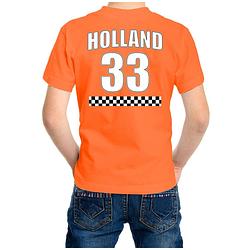 Foto van Holland race shirt met nummer 33 - nederland fan t-shirt / outfit voor kinderen xs (110-116) - feestshirts