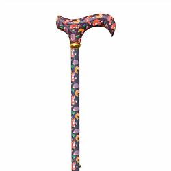 Foto van Classic canes verstelbare wandelstok - boswezens - aluminium - derby handvat - lengte 73 - 95 cm