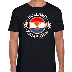 Foto van Zwart fan shirt / kleding holland kampioen met beker ek/ wk voor heren xl - feestshirts