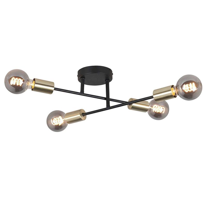 Foto van Highlight plafondlamp sticks 4 lichts ø 60 cm goud zwart