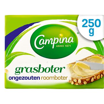 Foto van Campina botergoud ongezouten grasboter 250g bij jumbo