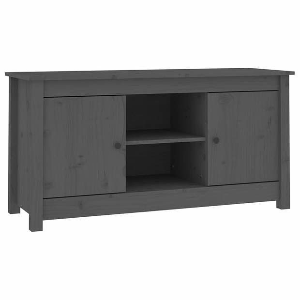 Foto van Vidaxl tv-meubel 103x36,5x52 cm massief grenenhout grijs