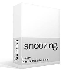 Foto van Snoozing - hoeslaken - extra hoog - jersey - 160x200 - wit