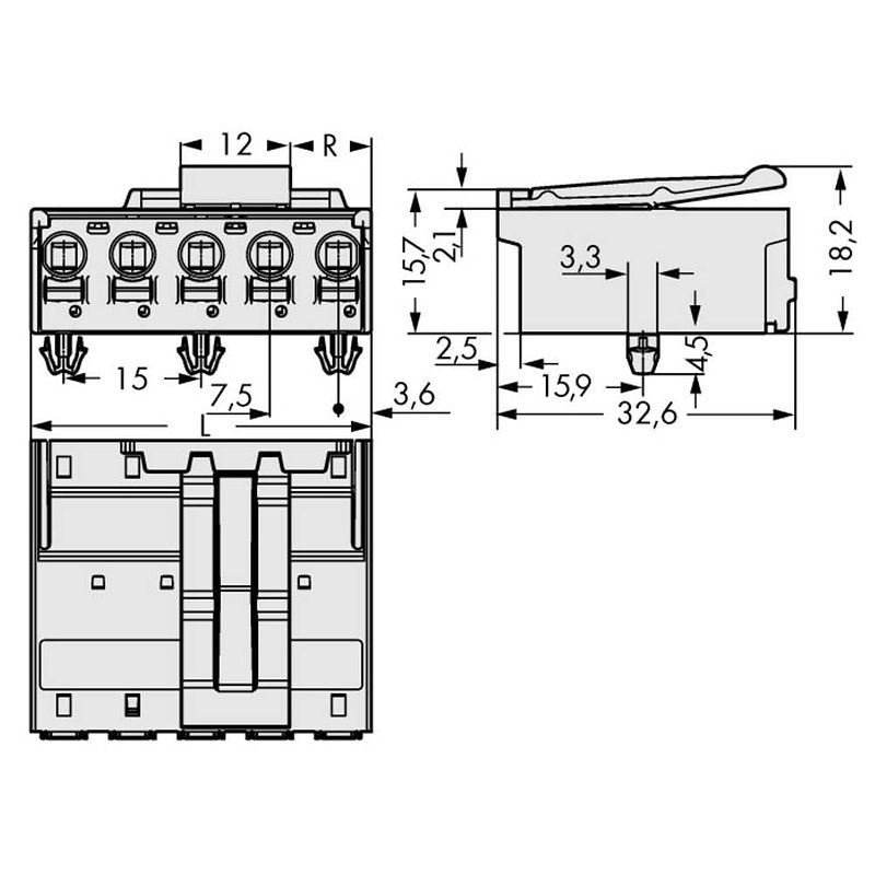 Foto van Wago 2092-3525/020-000 male behuizing-board 2092 totaal aantal polen 5 rastermaat: 7.50 mm 50 stuk(s)