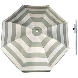 Foto van Parasol - zilver/wit - d120 cm - incl. draagtas - parasolharing - 49 cm - parasols