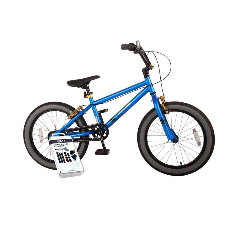 Foto van Volare kinderfiets cool rider - 18 inch - blauw - inclusief ways bandenplakset