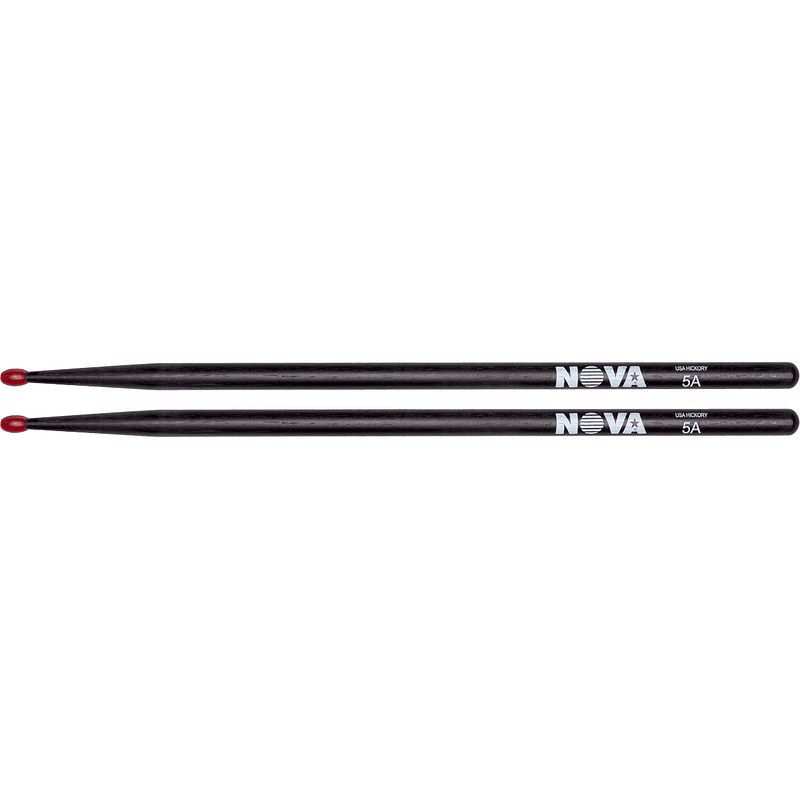 Foto van Nova by vic firth n5anb 5a drumstokken met nylon tip, zwart