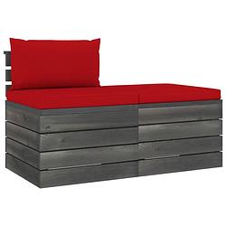 Foto van Vidaxl 2-delige loungeset met kussens pallet massief grenenhout