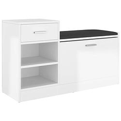 Foto van The living store schoenenkast - modern - 94.5 x 31 x 57 - hoogglans wit