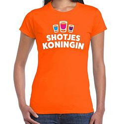 Foto van Oranje koningsdag shotjes koningin festival shirt voor dames l - feestshirts