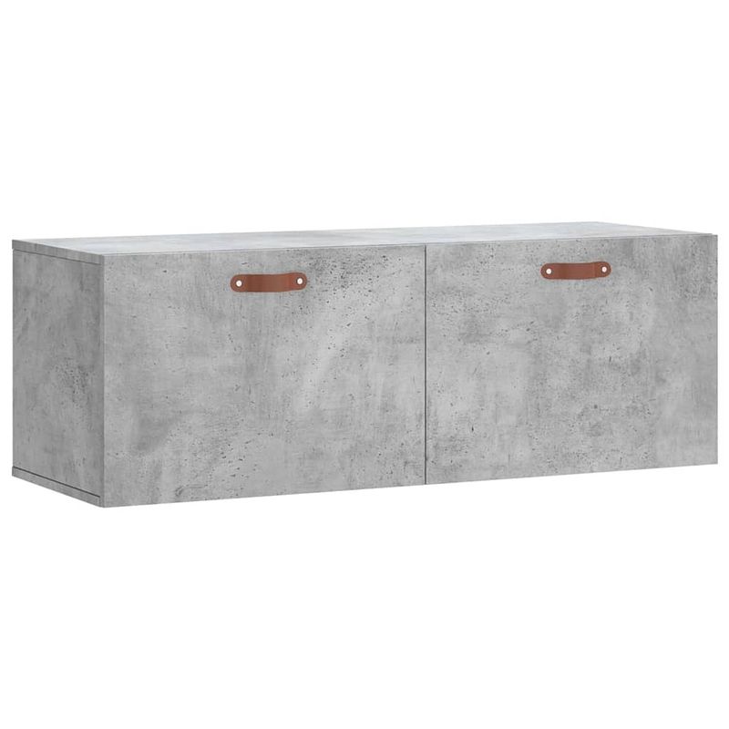 Foto van The living store wandkast betongrijs 100 x 36.5 x 35 cm - bewerkt hout