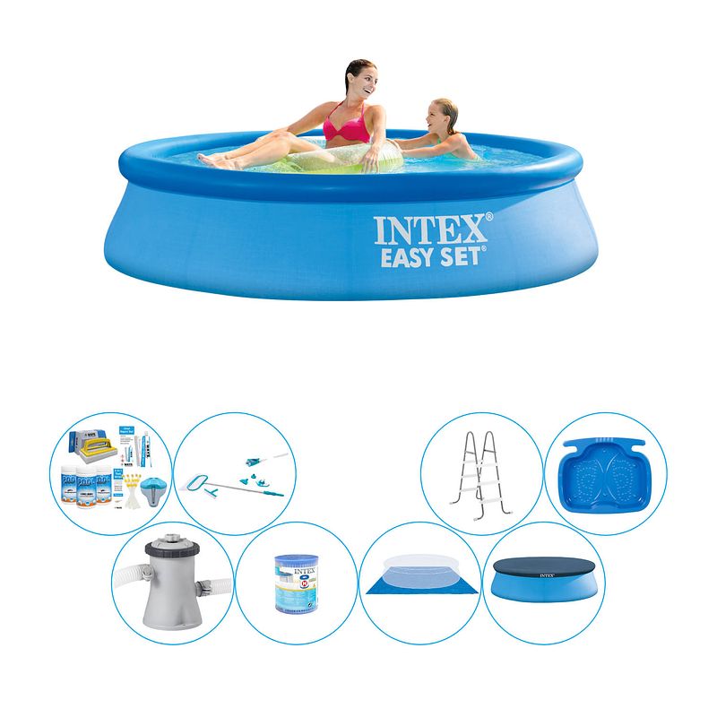 Foto van Zwembad comfort pakket - intex easy set rond 244x61 cm