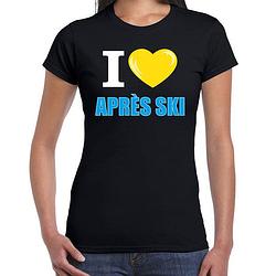 Foto van I love apres-ski t-shirt wintersport i love zwart voor dames xl - feestshirts