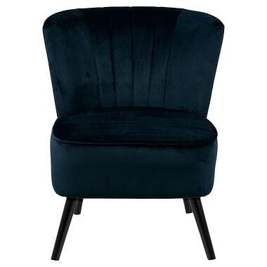 Foto van Fauteuil auburn - fluweel - navy - leen bakker