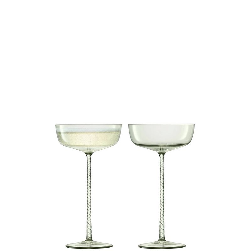 Foto van L.s.a. - champagne theatre champagne glas 190 ml set van 2 stuks - glas - groen