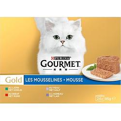 Foto van Gourmet gold mousse met konijn, rund, kalf en lam 24 x 85g bij jumbo