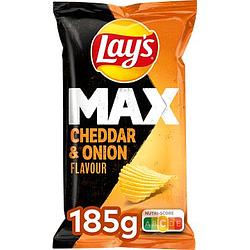 Foto van Lay's max ribbel chips cheddar kaas & ui 185gr bij jumbo