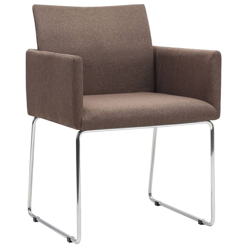 Foto van The living store eetkamerstoelen - set van 2 - bruin - 55x62x79 cm - stoffen bekleding