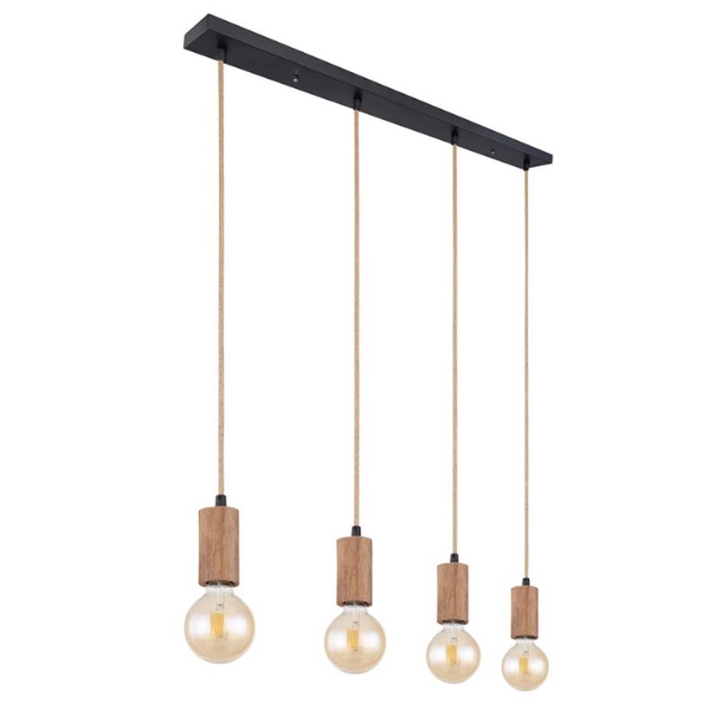 Foto van Industriële hanglamp frida - l:100cm - e27 - metaal - zwart