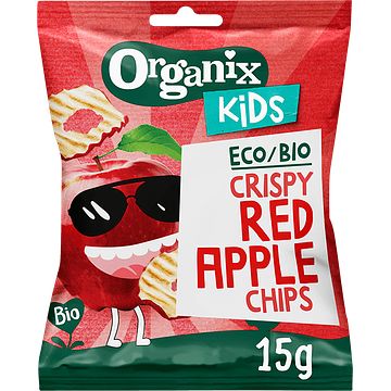 Foto van Organix biologische kids snack crispy red apple chips 15g bij jumbo