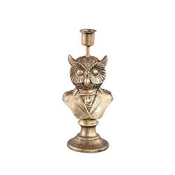 Foto van Ptmd ressy gold poly candleholder dressed up owl set van 2