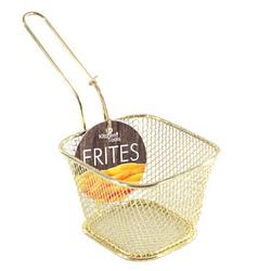 Foto van Gouden patat/snack serveermandjes/frietmandjes 10 cm - serveerschalen