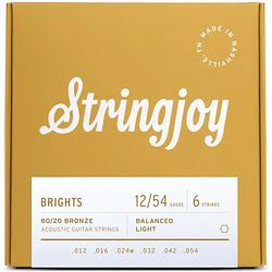 Foto van Stringjoy brights ac6 light 12-54 snarenset voor westerngitaar