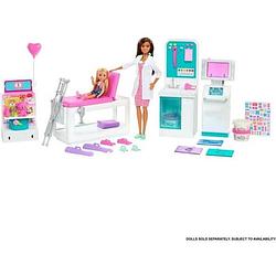 Foto van Barbie - barbie clinic box met brunette dokterpop en meer dan 30 items en accessoires - fashion doll - vanaf 3 jaar