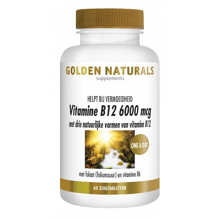 Foto van Golden naturals vitamine b12 6000mcg zuigtabletten