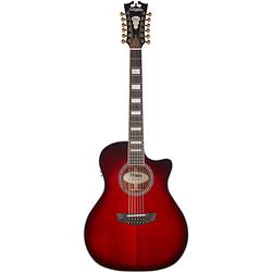 Foto van D'sangelico premier fulton trans black cherry burst 12-snarige elektrisch-akoestische westerngitaar